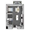 0 Bedroom, 1 Bathroom 588 SF